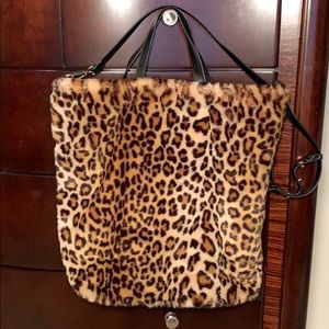 Who What Wear-large tote/crossbody leopard bag